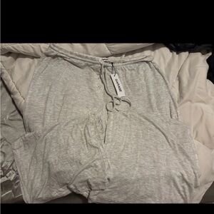 Garage White Ribbed Lounge Joggers